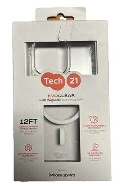 Tech21 EvoClear MagSafe Series Case For Apple iPhone 15 Pro (Clear)